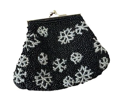 Bolso de noche retro negro tela de araña cambio con cuentas Halloween gótico Liz Clar Foto 1 de 4