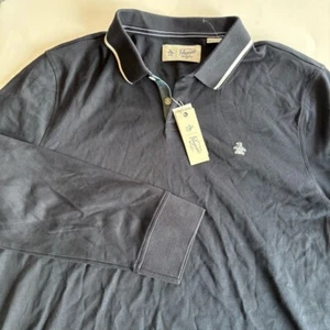 Penguin Mens XL Dark Sapphire Long Sleeve Polo - Picture 1 of 9