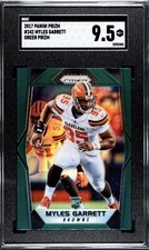 2017 Panini Prizm Myles Garrett Green Prizm Rookie Graded Card Mint 9.5