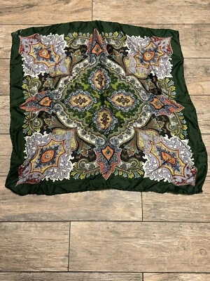 BUFANDA ECO MEZCLA SEDA APROXIMADAMENTE 26”x26” PATRÓN ABSTRACTO HECHO EN JAPÓN Foto 1 de 2