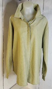 Camicia donna Chico's taglia 3 verde lime e bianco a righe cotone con bottoni 1457H - Foto 1 di 13