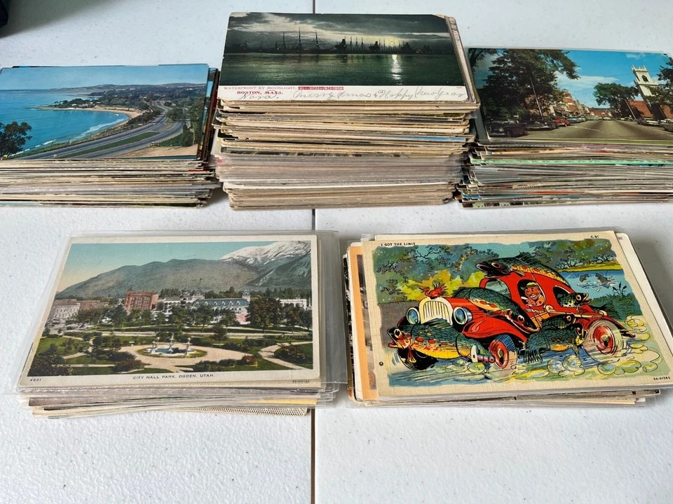 500+ Vintage Postcard Lot - c1900's - 1970's Collection Views, Holidays, RPPCs - Image 1 of 3