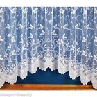Spring JardiniÈre Net Curtain Scalloped Bottom Plain White With Butterfly Print