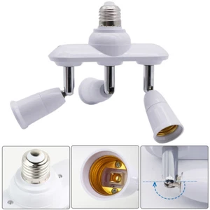 3 in 1 Light Socket Splitter E26 E27 Adapter Converter Horizontal Adjustable 360 - Picture 1 of 16