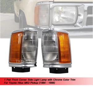 FRONT CORNER SIDE LIGHT LAMP CHROME For TOYOTA HILUX PICKUP MK2 1984-1988 - Picture 1 of 6