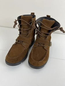 Ralph Lauren Polo Country Ranger Botas Marrón Gamuza Cuero De Colección Niños Talla 7 - Imagen 1 de 10
