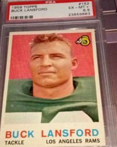 1959 Topps Buck Lansford #151 LA RAMS, Professionally Graded(PSA) EX-MINT of 6.5