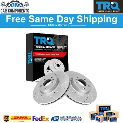 TRQ Novo Conjunto de Rotor de Freio Revestido Furado Frontal Para 2007-2019 BMW X5 - Imagem 1 de 4