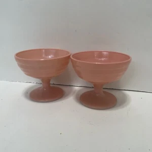 HAZEL ATLAS MODERTONE Platonite PASTEL Pink SHERBET CUPS - Picture 1 of 5