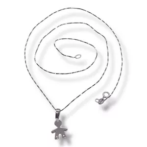 Collana con bimbo in oro bianco 750% 18 kt. - Imagen 1 de 6