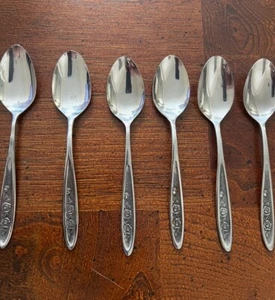Echo Eterna Country Garden Stainless Steel Flatware Replacement Teaspoons - Picture 1 of 2