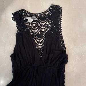 Necessary Objects long black dress with croché in thd back and sholders size S - Picture 1 of 5