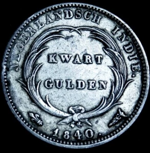 Netherlands East Indies 1/4 Gulden 1840 William I (1816-1840)   228-673 - Picture 1 of 4