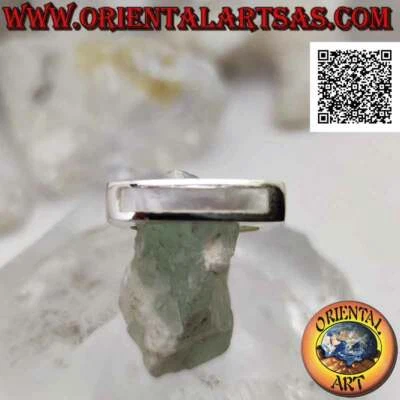 Anello in Argento 925‰ madreperla rettangolare orizzontale stretta e lunga su mo - Immagine 1 di 3