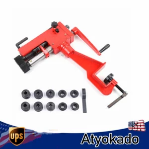 7" Sheet Metal Bead Roller Bending Bender Rolling Machine 6 Die RM-08 Red Device - Picture 1 of 12