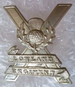 Badge- Lowland Regiment Cap Badge (WM, Org*) 2 Lugs - Picture 1 of 2