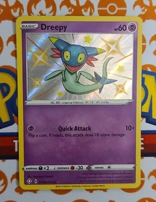 Dreepy SV060/SV122 NM Shiny Holo Shining Fates Pokemon Card Near Mint - Image 1 of 4