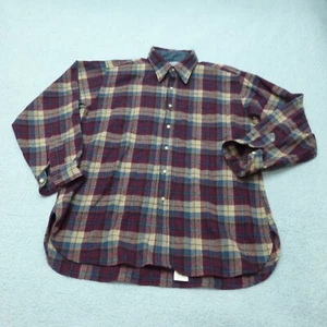 VTG Pendleton Board Shirt Mens XL Wool Flannel Plaid Maroon USA Made - Picture 1 of 7