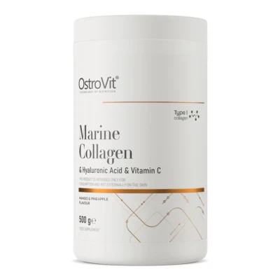 OSTROVIT Hydrolysat Marine Kollagen Pulver + Hyaluronsäure + Vitamin C 500g