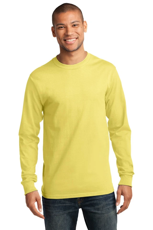 Port & Company PC61LST Mens Big & Tall Long Sleeve Essential Crew Neck T-Shirt - Image 1 of 3