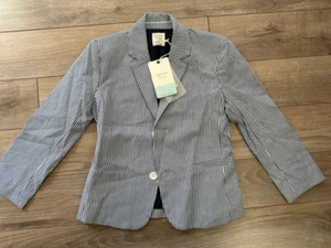 CARREMENT BEAU BOY'S BLUE STRIPED DRESS JACKET SIZE 6. NWT - Picture 1 of 5
