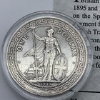 1911 Genuine Britain Hong Kong Silver Trade Dollar Mint Mark B Encapsulated &COA