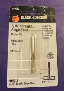 NOS - Black & Decker 3/16" Straight Single-Flute Router Bit Steel #U59012 - Picture 1 of 2