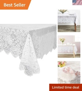 Delicate Floral Lace Tablecloth for Rectangular Tables - Timeless Elegance - Picture 1 of 11