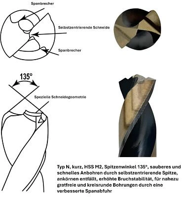 Metallbohrer HSS Turbobohrer Spezialschliff Extrembohrer lang TURBO Spiralbohrer - Bild 1 von 4