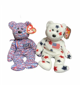 Ty Beanie Babies Bandera Patriótica EE. UU. Gloria 1998/2000 Osos Retirados De Colección - Imagen 1 de 5