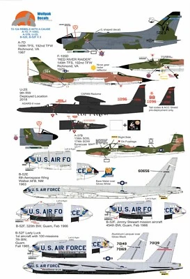 WolfPak Decalcomanie 72-124 Rebels con Un Causa Thunderchief Lockheed Cessna B52 - Immagine 1 di 3