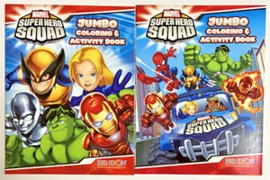 MARVEL SUPER HERO SQUAD Jumbo Coloring & Activity Books Spider-Man Wolverine - Picture 1 of 1