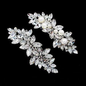 Rhinestone and Pearl Hair Barrettes, Thin and Thick Hair Clips, Vintage Weddi... - Picture 1 of 6