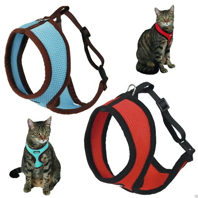 Katzengeschirr mit Leine Katzengarnitur hoher Tragekomfort Softgeschirr  - Bild 1 von 3