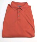 Pebble Beach Mens Large Golf Polo Shirt Orange Short Sleeve Spread Collar