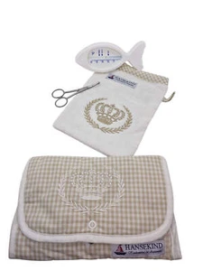 Juego de alta calidad. Bolsa bordada, tijeras de uñas para bebés, termómetro, guante de lavado - Imagen 1 de 10