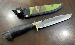 Hand Made Filipino Fixed Blade Knife, With Carabao Horn, Handle & Sheath - Picture 1 of 11