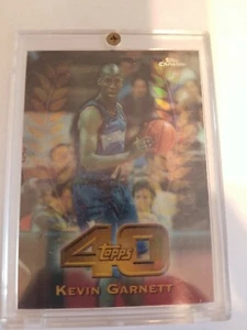 Kevin Garnett REFRACTOR Card - 1997-98 Topps Chrome 40 - #T40-11 HOF Rare - Picture 1 of 2