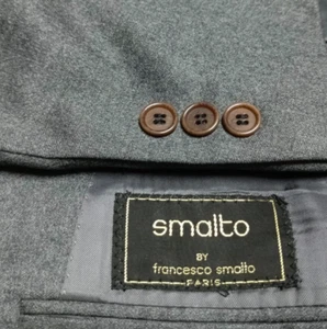 Francesco Smalto Paris all worsted handtailored Bespoke classic gray suit 44R - Picture 1 of 18