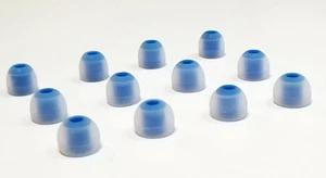 12 BLUE/White  Round Spare Kit Ear Buds Gels for PLANTRONICS Backbeat Go2 Go3    - Picture 1 of 4