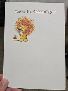 Unused Birthday Lion You're The GRRREATEST Greeting Card 1960s-70s BUZZA Gibson - Picture 1 of 3