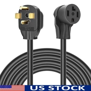 Cable de extensión de secadora 30A 10 pies 4 clavijas NEMA 14-30P a 14-30R cargador EV negro - Imagen 1 de 8