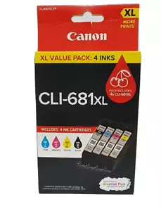 Genuine Canon CLI-681XL 681XL Value Pack 4 Inks for Pixma Printers - New Stock - Picture 1 of 3