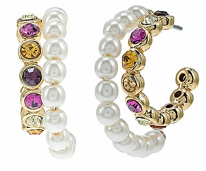 Kate Spade New York Pearl Caviar Double Huggies Earrings - Picture 1 of 2