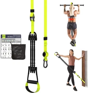 RHINOSPORT Exercise & Gym Pull Up Sling Resistance Suspension Assistance Bands - Picture 1 of 6