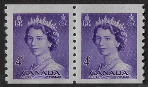 Canada Coil Stamps — Pair — 1963, Elizabeth II #333 MNH Ref. 2166 - Picture 1 of 2