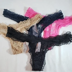 Victoria's Secret hochbeiniger String Rose Spitze transparent geblümt - Bild 1 von 34