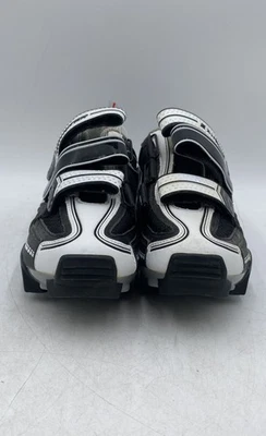Zapatos de ciclismo cómodos Exustar para hombre negros blancos de cuero punta redonda parte superior baja 5,5 Foto 1 de 4