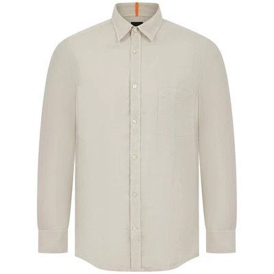 BOSS RELEGANT_ 6 LONG SLEEVE LINEN SHIRT - Image 1 of 3
