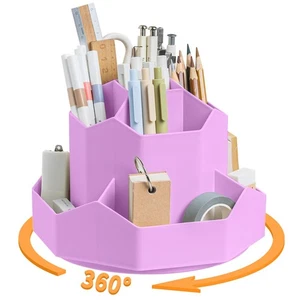 Bleistift Stifthalter für Schreibtisch, 9 Schlitze 360 Grad drehbar Schreibtisch Organizer, Schreibtisch... - Bild 1 von 6